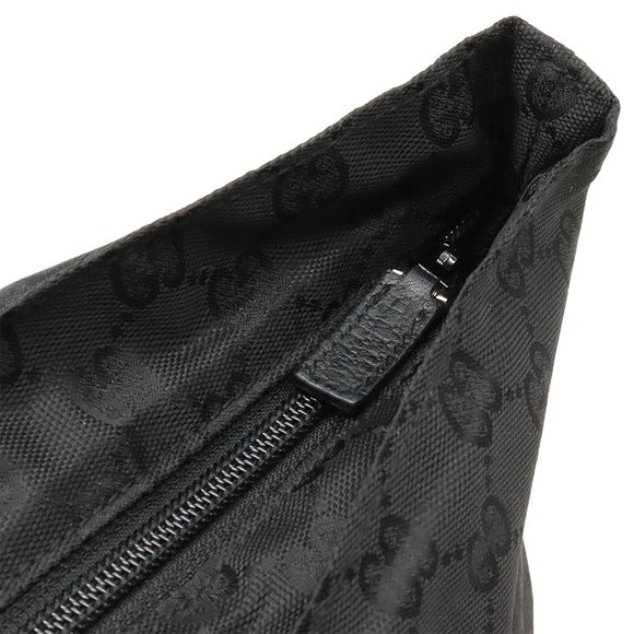 GUCCI GG Nylon Sherry Line Tote Bag Shoulder Canvas Leather Black Green Red 1... - Picture 7 of 9